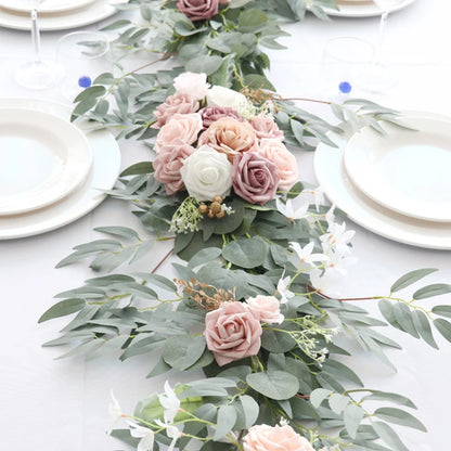 WEDDING & ACCESSORIES: Garlands Artificial Eucalyptus Garland Runner Mantle, 1.8m Silk Flowers